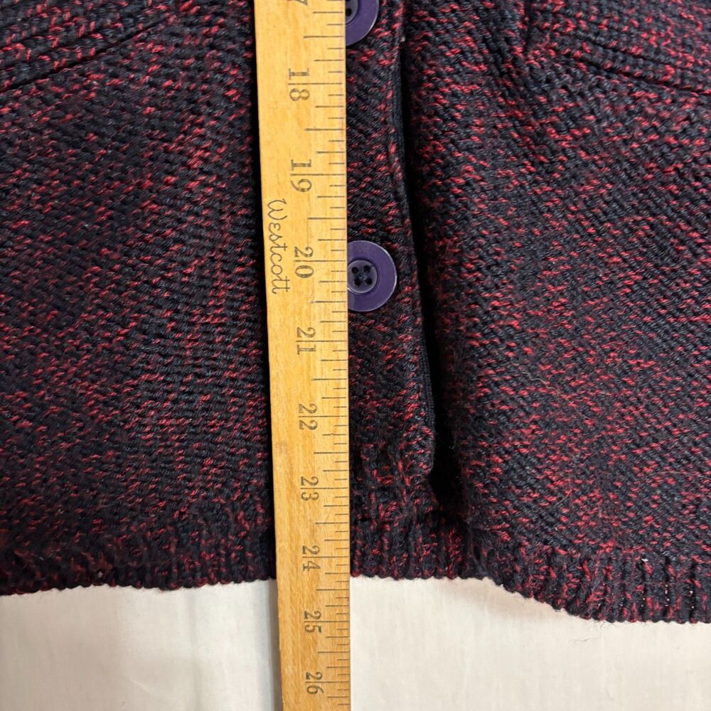 People Womens Cardigan Sweater Marled Red Navy Vtg Y2K‎ Preppy Academia Sz M - Picture 8 of 10